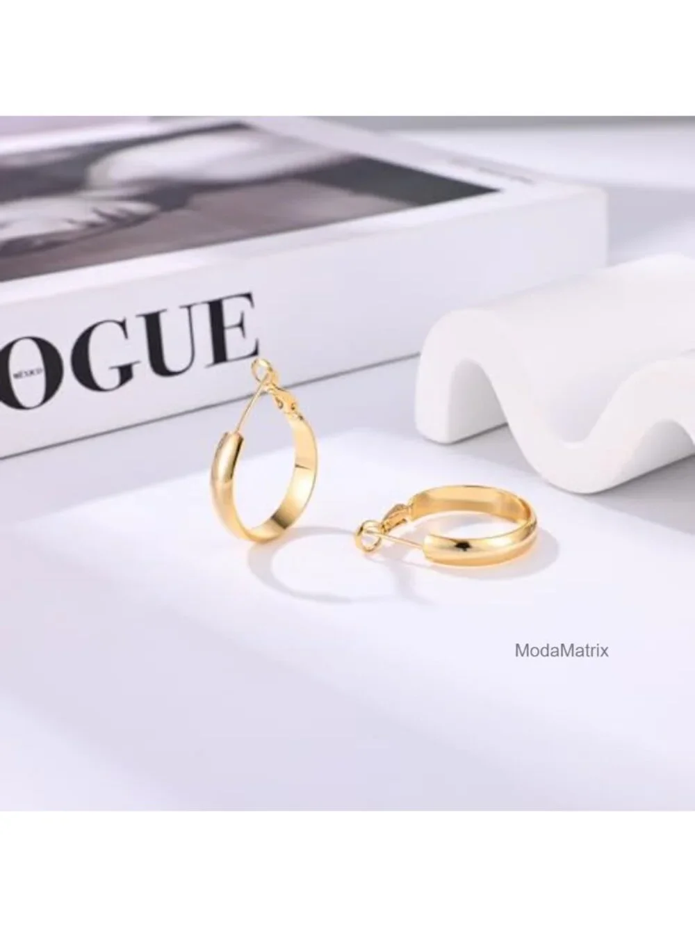 14K Gold Plated Hoop Earrings with 925 Sterling Silver Post Hypoallergenic